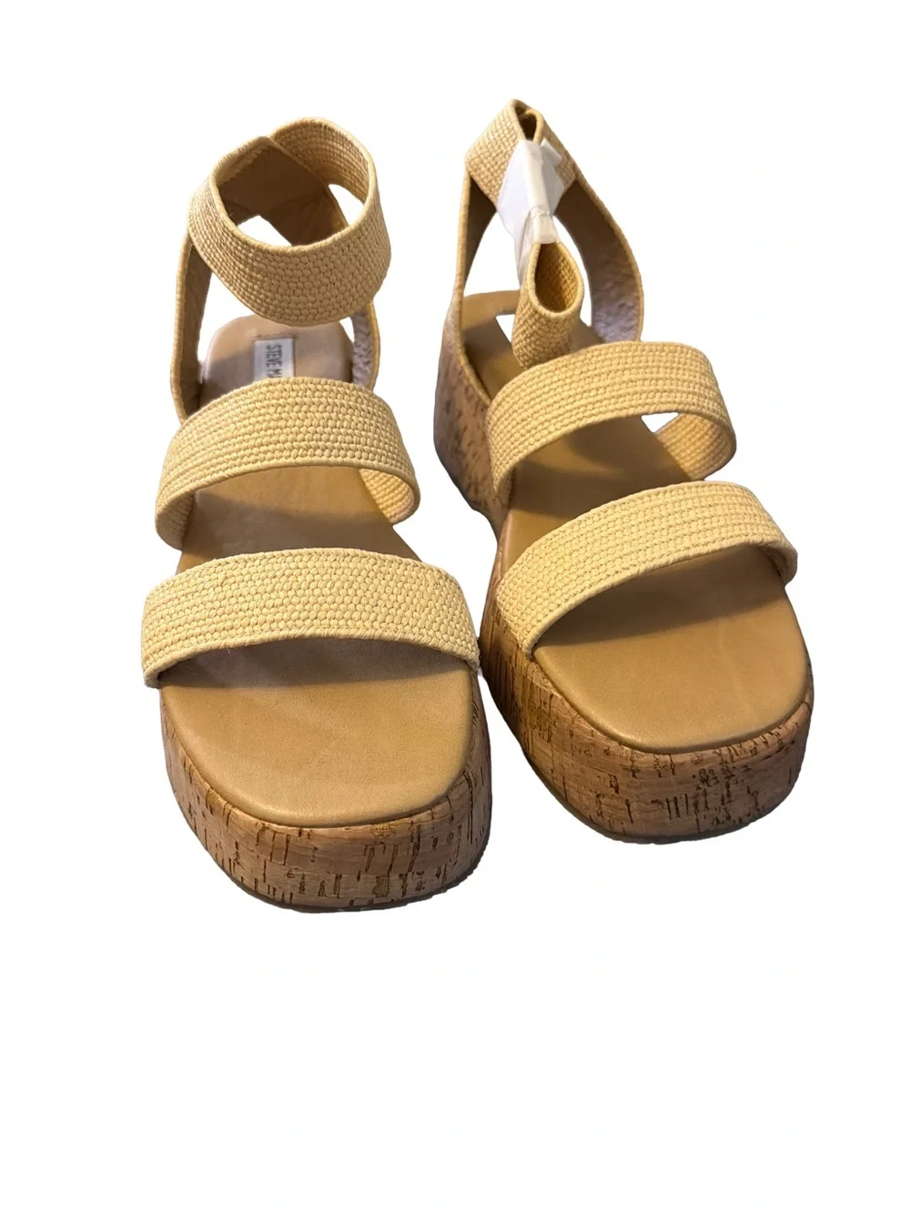 Steve Madden Women's Sashes Platform Sandals, Color: Natural, Size: 9M NWT